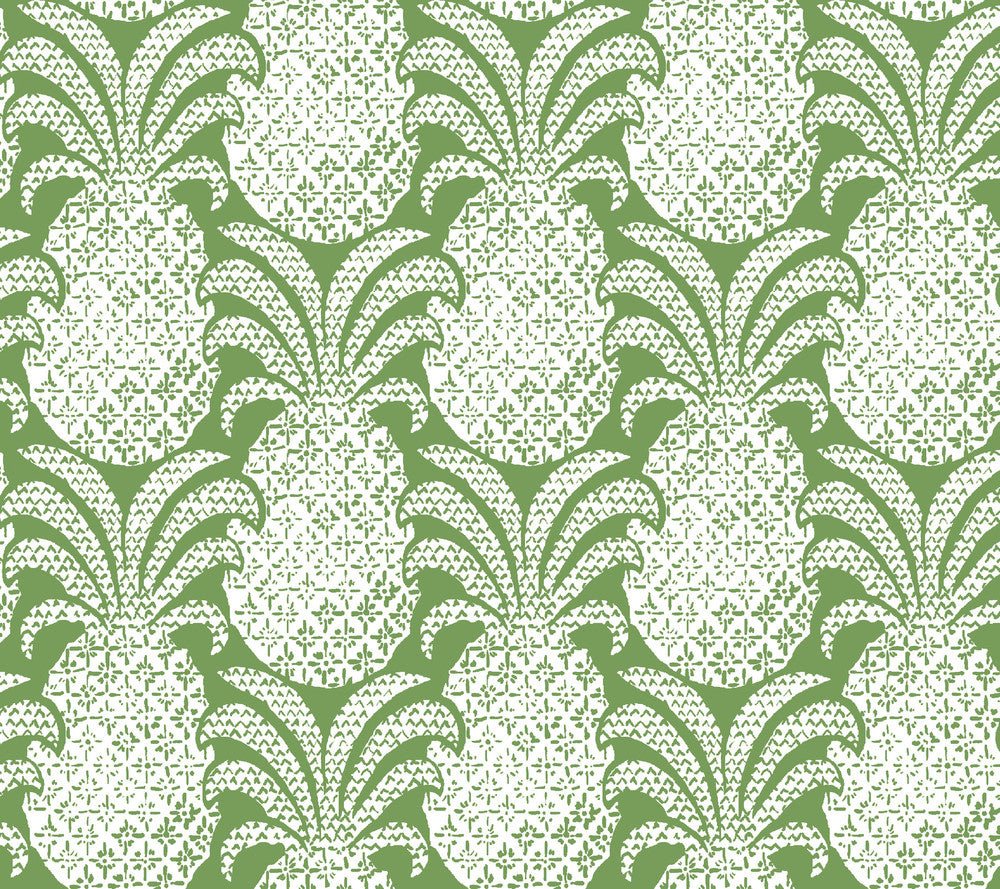 Colony Club Palm Green Peel & Stick Wallpaper by Madcap Cottage Madcap Cottage Covers about 45 square feet 27-in by 20-ft long roll Peel & Stick 24 - Fabric Carolina -