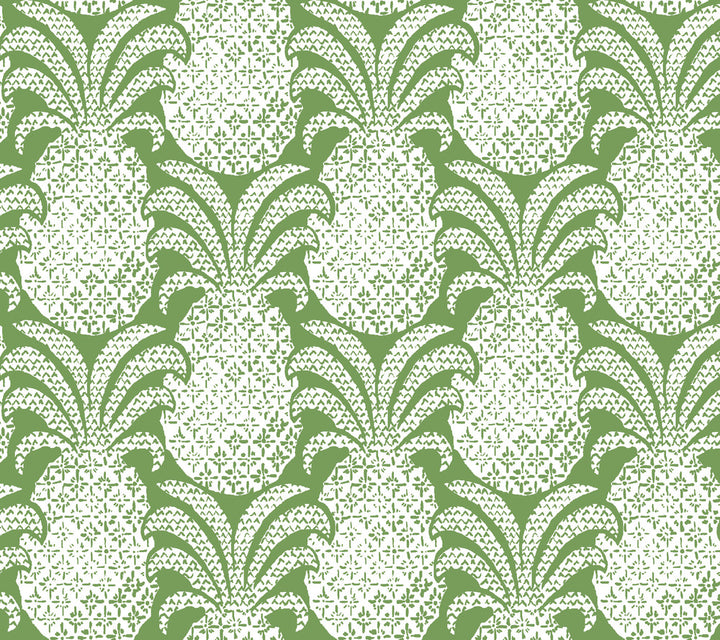 Colony Club Palm Green Peel & Stick Wallpaper by Madcap Cottage Madcap Cottage Covers about 45 square feet 27-in by 20-ft long roll Peel & Stick 24 - Fabric Carolina -