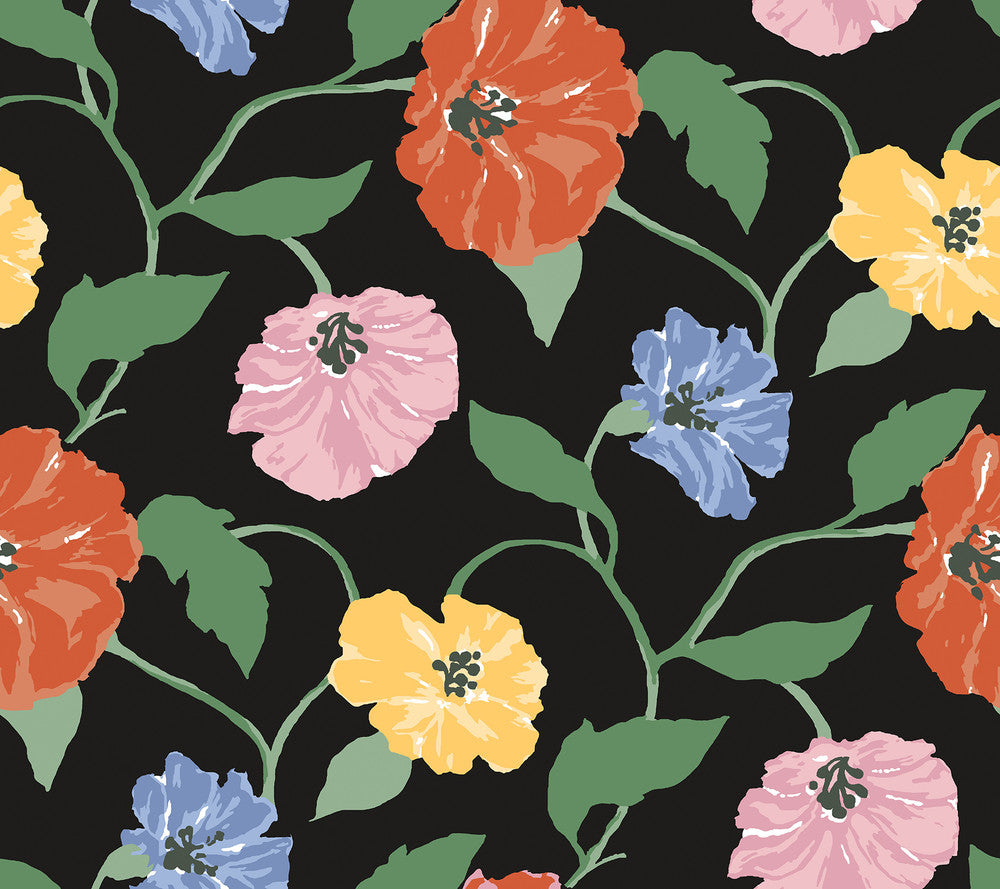 Jungle Garden Nightfall Peel & Stick Wallpaper by Madcap Cottage Madcap Cottage Covers about 45 square feet 27-in by 20-ft long roll Peel & Stick 24 - Fabric Carolina -