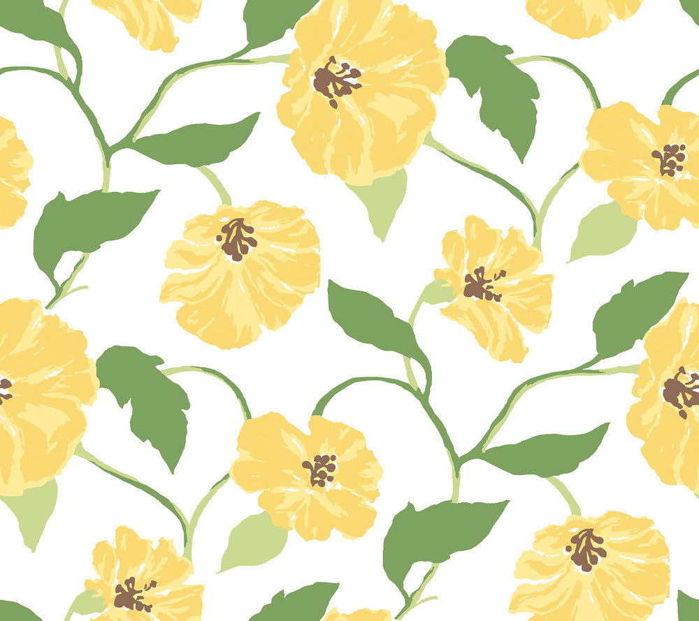 Jungle Garden Lemon Grove Peel & Stick Wallpaper by Madcap Cottage Madcap Cottage Covers about 45 square feet 27-in by 20-ft long roll Peel & Stick 24 - Fabric Carolina -