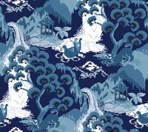 Old Peking Navy Blue Peel & Stick Wallpaper by Madcap Cottage