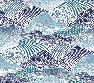 Shangri-La Navy Blue Peel & Stick Wallpaper by Madcap Cottage