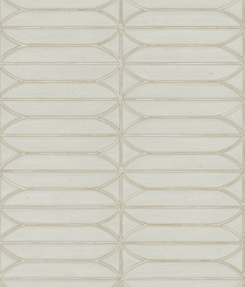 Pavilion Taupe Peel & Stick Wallpaper by Candice Olson Simply Candice Covers about 34.2 square feet 20.5-in by 20-ft long roll Peel & Stick 24 - Fabric Carolina -
