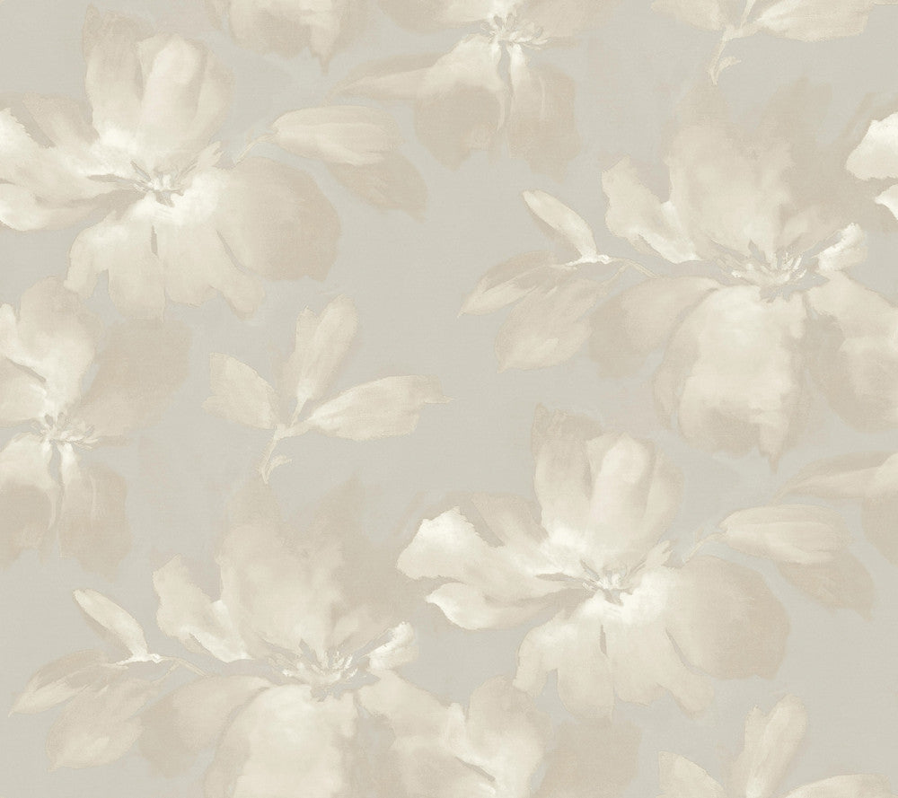 Midnight Blooms Neutral Peel & Stick Wallpaper by Candice Olson Simply Candice Covers about 45 square feet 27-in by 20-ft long roll Peel & Stick 24 - Fabric Carolina -