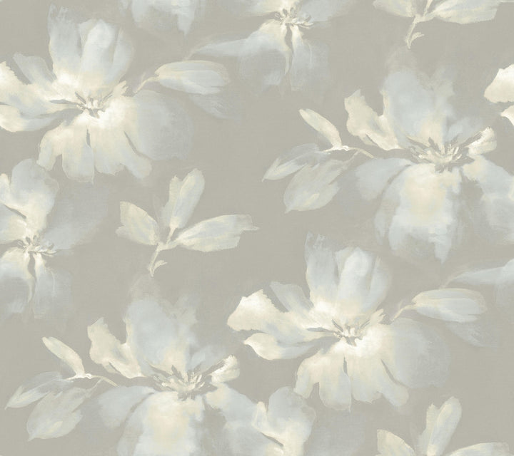 Midnight Blooms Light Blue & Grey Peel & Stick Wallpaper by Candice Olson Simply Candice Covers about 45 square feet 27-in by 20-ft long roll Peel & Stick 24 - Fabric Carolina -