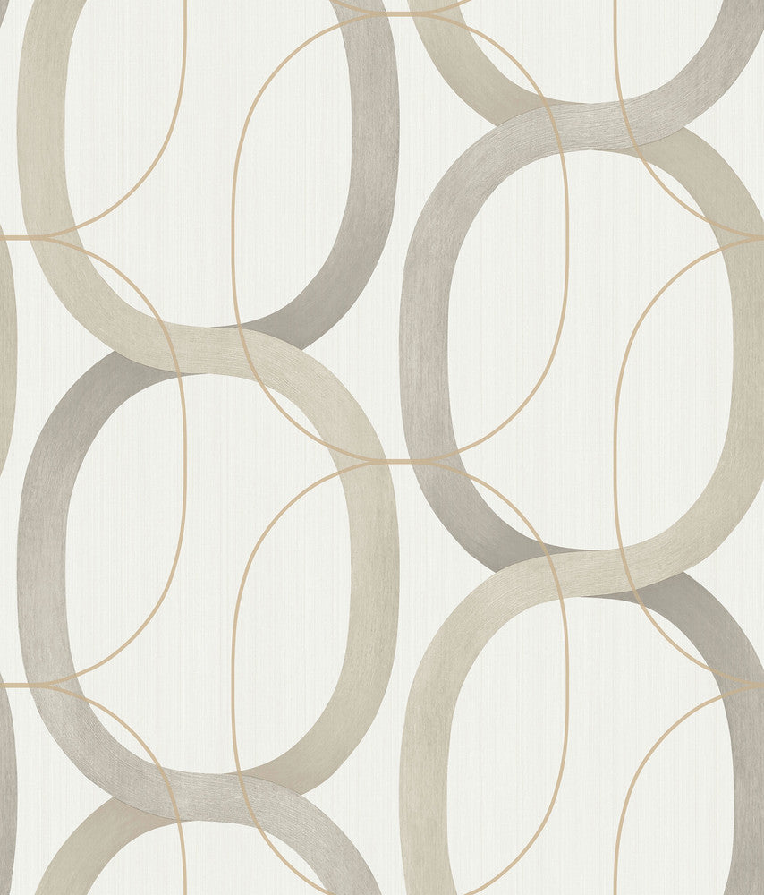 Interlock Light Taupe Peel & Stick Wallpaper by Candice Olson Simply Candice Covers about 34.2 square feet 20.5-in by 20-ft long roll Peel & Stick 24 - Fabric Carolina -