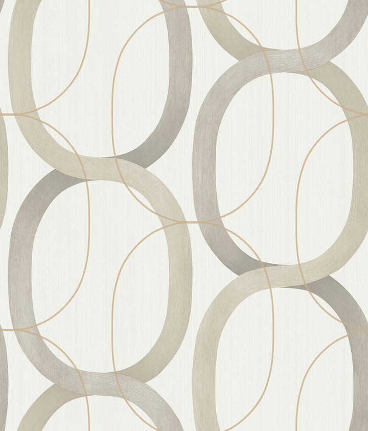 Interlock Light Taupe Peel & Stick Wallpaper by Candice Olson Simply Candice Covers about 34.2 square feet 20.5-in by 20-ft long roll Peel & Stick 24 - Fabric Carolina -