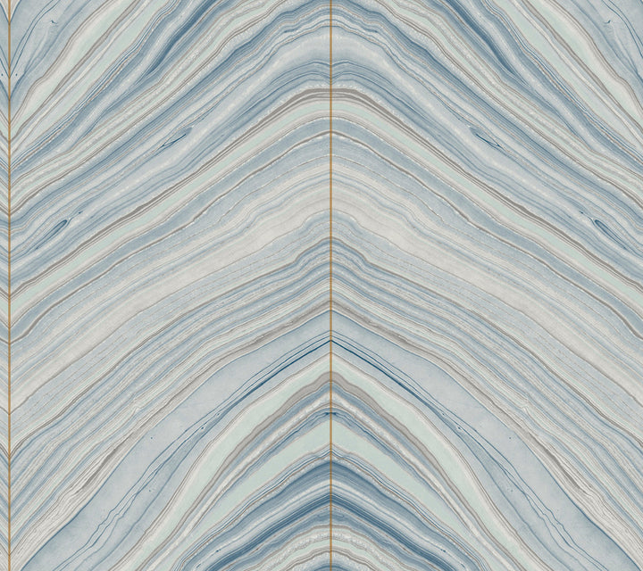 Onyx Strata Mist Blue Peel & Stick Wallpaper by Candice Olson Simply Candice Covers about 45 square feet 27-in by 20-ft long roll Peel & Stick 24 - Fabric Carolina -