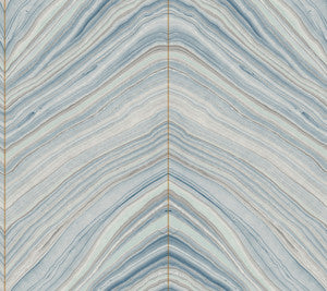 Onyx Strata Mist Blue Peel & Stick Wallpaper by Candice Olson