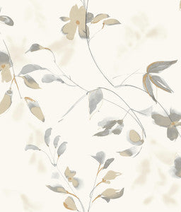 Linden Flower Soft Neutral Peel & Stick Wallpaper by Candice Olson