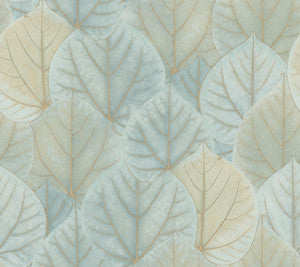 Leaf Concerto Turquoise Peel & Stick Wallpaper by Candice Olson