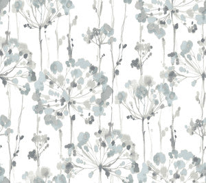 Flourish Sheer Blue & Grey Peel & Stick Wallpaper by Candice Olson