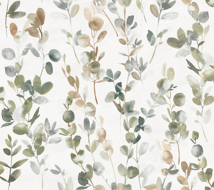 Joyful Eucalyptus Green Peel & Stick Wallpaper by Candice Olson Simply Candice Covers about 45 square feet 27-in by 20-ft long roll Peel & Stick 24 - Fabric Carolina -