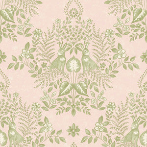 Cottontail Toile Pink & Chartreuse Peel & Stick Wallpaper by Erin & Ben