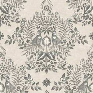 Cottontail Toile Linen & Charcoal Peel & Stick Wallpaper by Erin & Ben