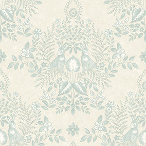 Cottontail Toile Vintage Duck Egg Peel & Stick Wallpaper by Erin & Ben
