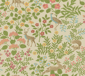 Woodland Floral Linen Peel & Stick Wallpaper by Erin & Ben