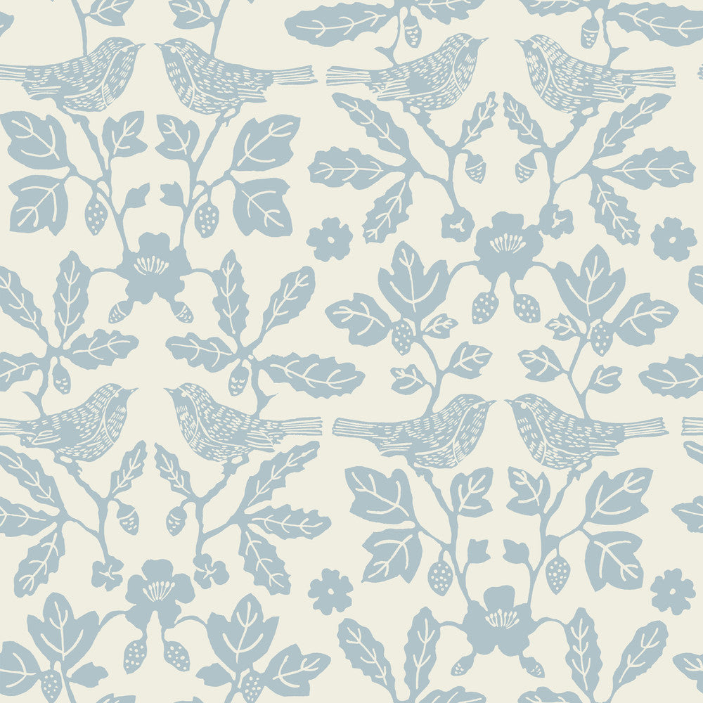 Sparrow & Oak Glacial Blue Peel & Stick Wallpaper by Erin & Ben Erin & Ben Co. Covers about 34.2 square feet 20.5-in by 20-ft long roll Peel & Stick 20.5 - Fabric Carolina -