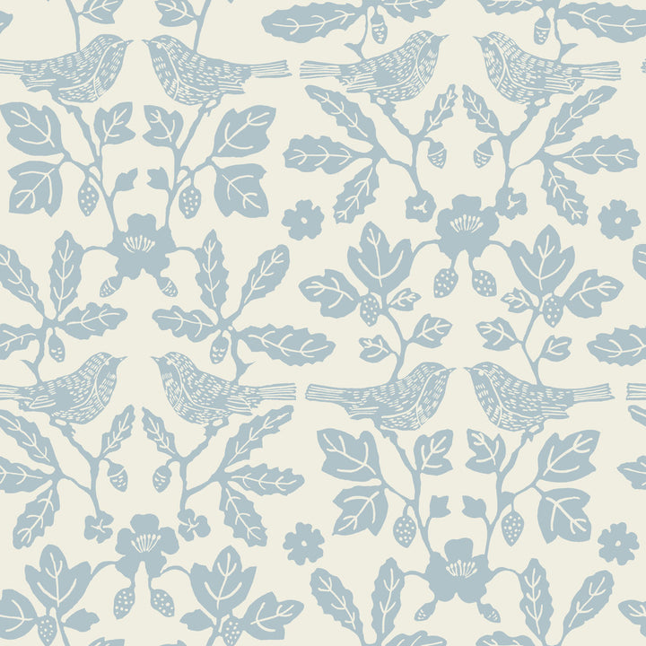 Sparrow & Oak Glacial Blue Peel & Stick Wallpaper by Erin & Ben Erin & Ben Co. Covers about 34.2 square feet 20.5-in by 20-ft long roll Peel & Stick 20.5 - Fabric Carolina -
