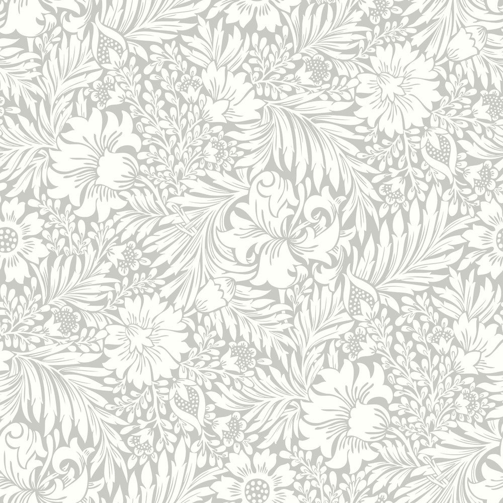 Modern Acanthus Mist Peel & Stick Wallpaper by Erin & Ben Erin & Ben Co. Covers about 34.2 square feet 20.5-in by 20-ft long roll Peel & Stick 20.5 - Fabric Carolina -