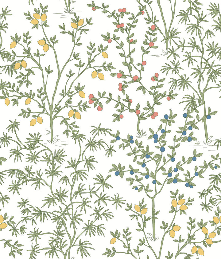 Lemon Grove White Peel & Stick Wallpaper by Erin & Ben Erin & Ben Co. Covers about 34.2 square feet 20.5-in by 20-ft long roll Peel & Stick 24 - Fabric Carolina -