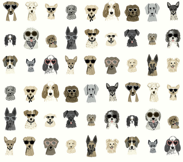 Dog Days Grey Peel & Stick Wallpaper by Rifle Paper Co. P&S Rifle Paper 2 Covers about 45 square feet 27-in by 20-ft long roll Peel & Stick 24 - Fabric Carolina -