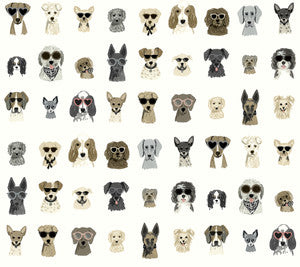Dog Days Grey Peel & Stick Wallpaper by Rifle Paper Co.