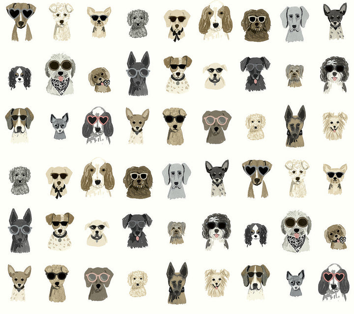 Dog Days Grey Peel & Stick Wallpaper by Rifle Paper Co. Designer P&S Rifle Paper 2 Covers about 45 square feet 27-in by 20-ft long roll Peel & Stick 24 - Swanky Fabrics -