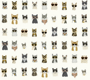 Cool Cats Grey & Gold Peel & Stick Wallpaper by Rifle Paper Co.