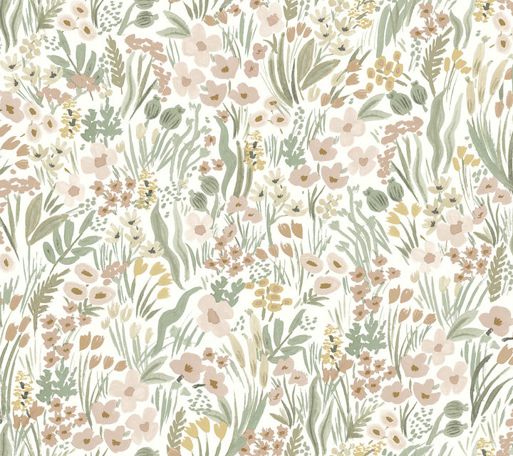 Lea Blush Peel & Stick Wallpaper by Rifle Paper Co. P&S Rifle Paper 2 Covers about 45 square feet 27-in by 20-ft long roll Peel & Stick 24 - Fabric Carolina -