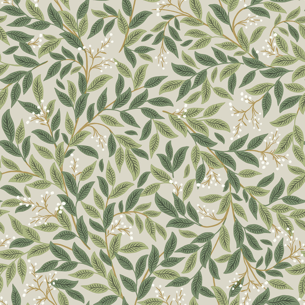 Willowberry Linen Peel & Stick Wallpaper by Rifle Paper Co. P&S Rifle Paper 2 Covers about 34.2 square feet 20.5-in by 20-ft long roll Peel & Stick 20.5 - Fabric Carolina -