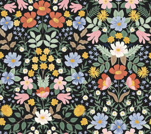 Bramble Garden Black Peel & Stick Wallpaper by Rifle Paper Co.