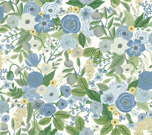 Garden Party Blue & Green Multi Peel & Stick Wallpaper by Rifle Paper Co.