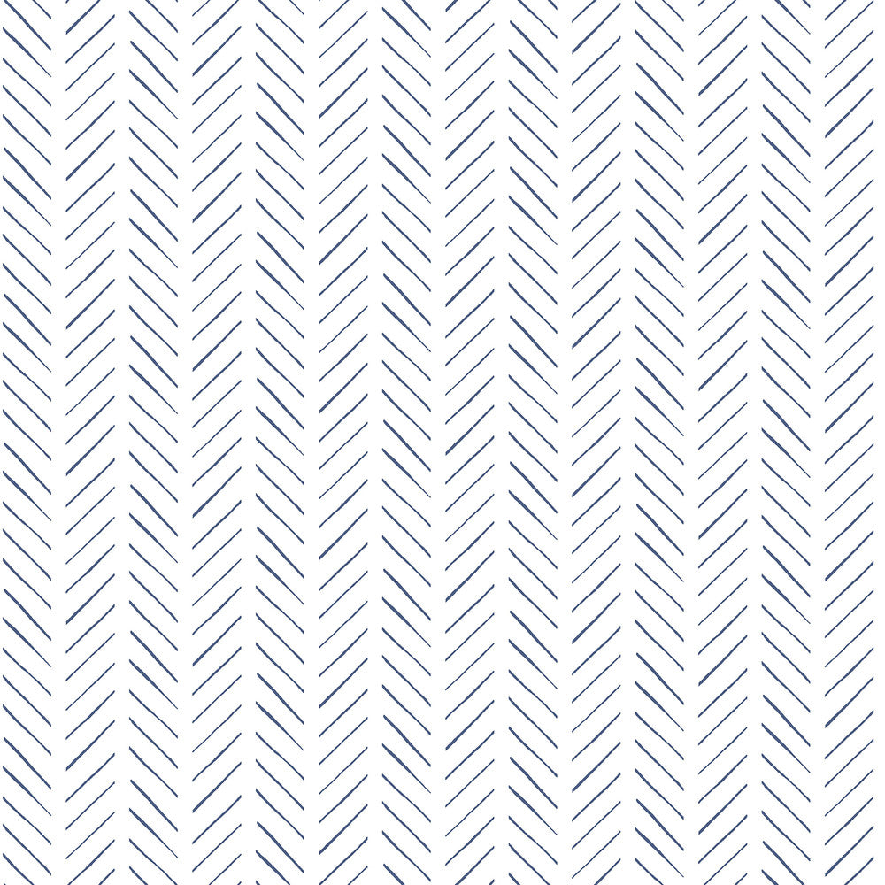 Pick Up Sticks Navy Wallpaper by Magnolia Home Magnolia Home Covers about 34.2 square feet 20.5-in by 20-ft long roll Peel & Stick 20.5 - Fabric Carolina -