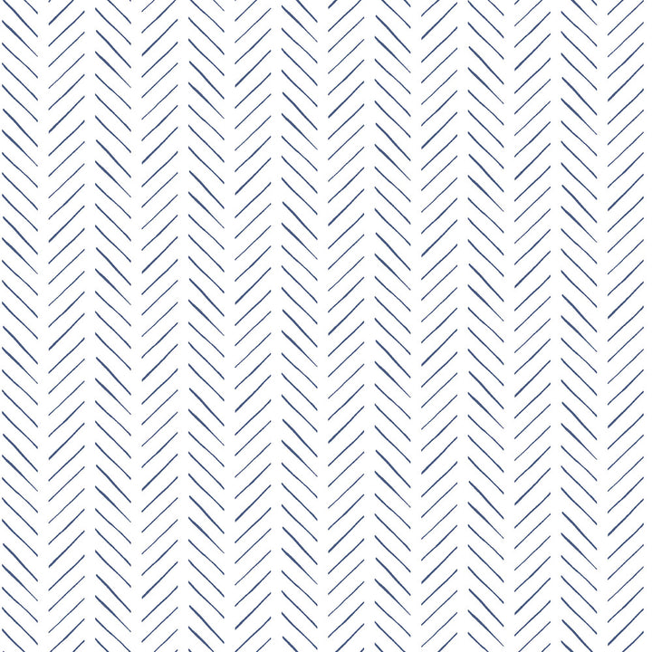 Pick Up Sticks Navy Wallpaper by Magnolia Home Magnolia Home Covers about 34.2 square feet 20.5-in by 20-ft long roll Peel & Stick 20.5 - Fabric Carolina -