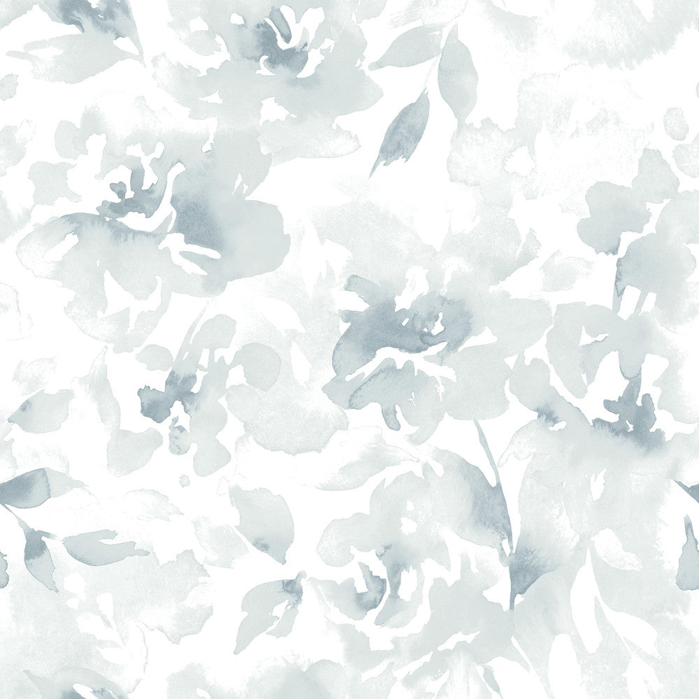 Renewed Floral Blue Wallpaper by Magnolia Home Magnolia Home Covers about 34.2 square feet 20.5-in by 20-ft long roll Peel & Stick 20.5 - Fabric Carolina -