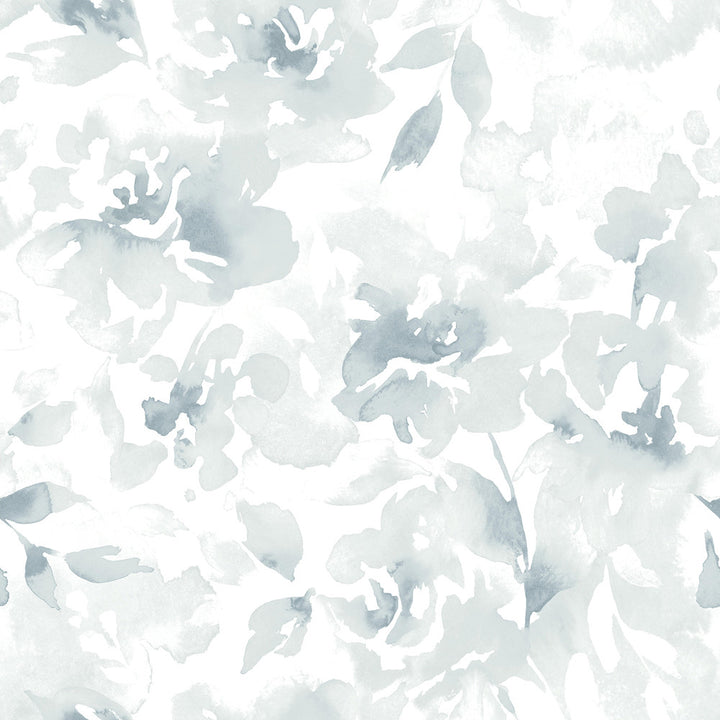 Renewed Floral Blue Wallpaper by Magnolia Home Magnolia Home Covers about 34.2 square feet 20.5-in by 20-ft long roll Peel & Stick 20.5 - Fabric Carolina -