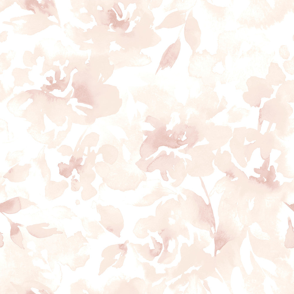 Renewed Floral Pink Wallpaper by Magnolia Home Magnolia Home Covers about 34.2 square feet 20.5-in by 20-ft long roll Peel & Stick 20.5 - Fabric Carolina -
