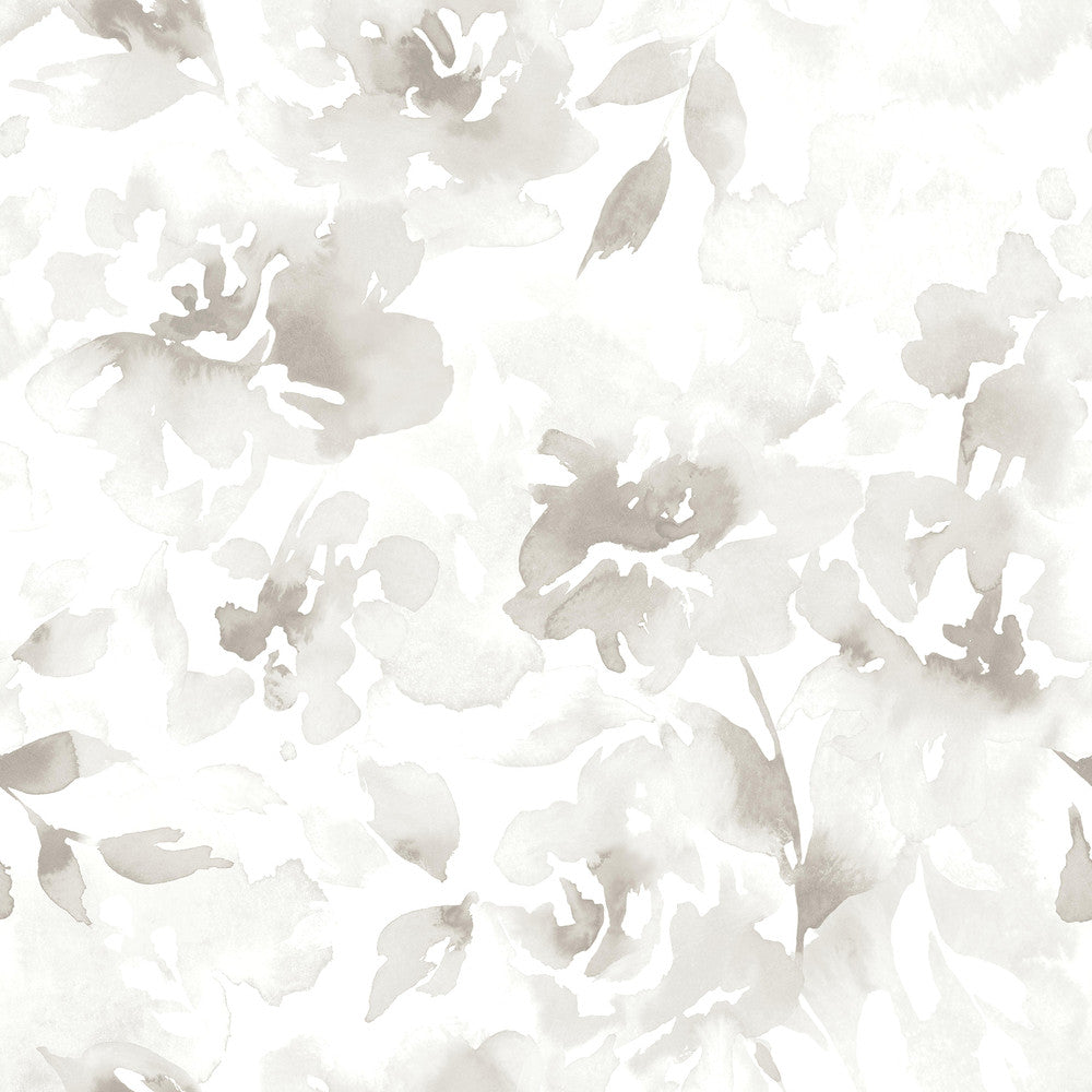 Renewed Floral Neutral Wallpaper by Magnolia Home Magnolia Home Covers about 34.2 square feet 20.5-in by 20-ft long roll Peel & Stick 20.5 - Fabric Carolina -