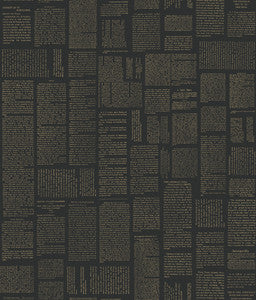 Crafted Editorial Black & Gold Metallic Wallpaper by Magnolia Home