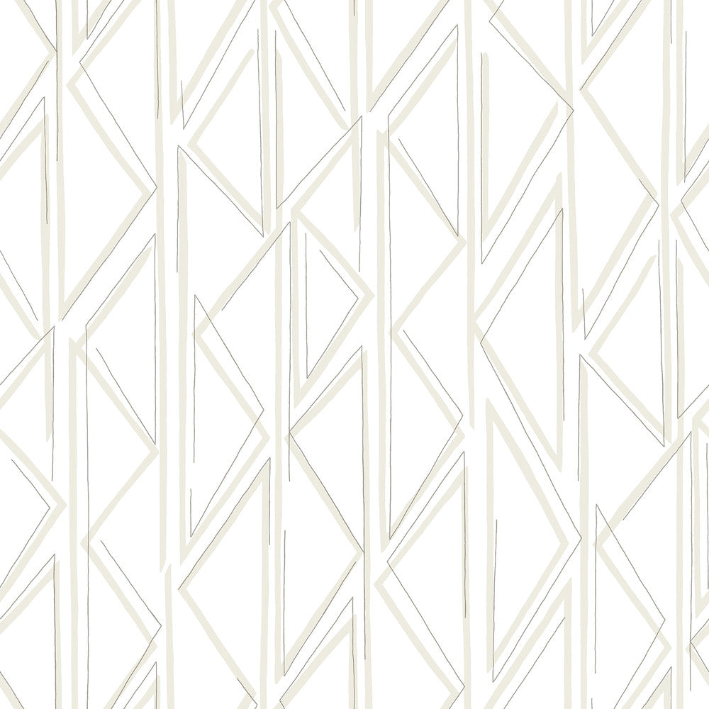 Sideways Sketch Beige Wallpaper by Magnolia Home Magnolia Home Covers about 34.2 square feet 20.5-in by 20-ft long roll Peel & Stick 20.5 - Fabric Carolina -