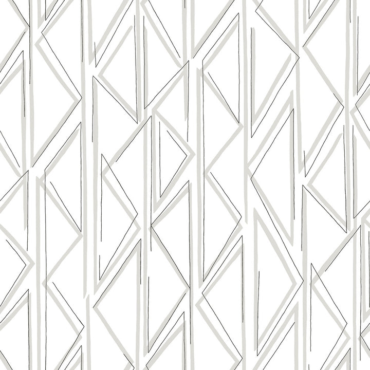 Sideways Sketch Grey Wallpaper by Magnolia Home Magnolia Home Covers about 34.2 square feet 20.5-in by 20-ft long roll Peel & Stick 20.5 - Fabric Carolina -