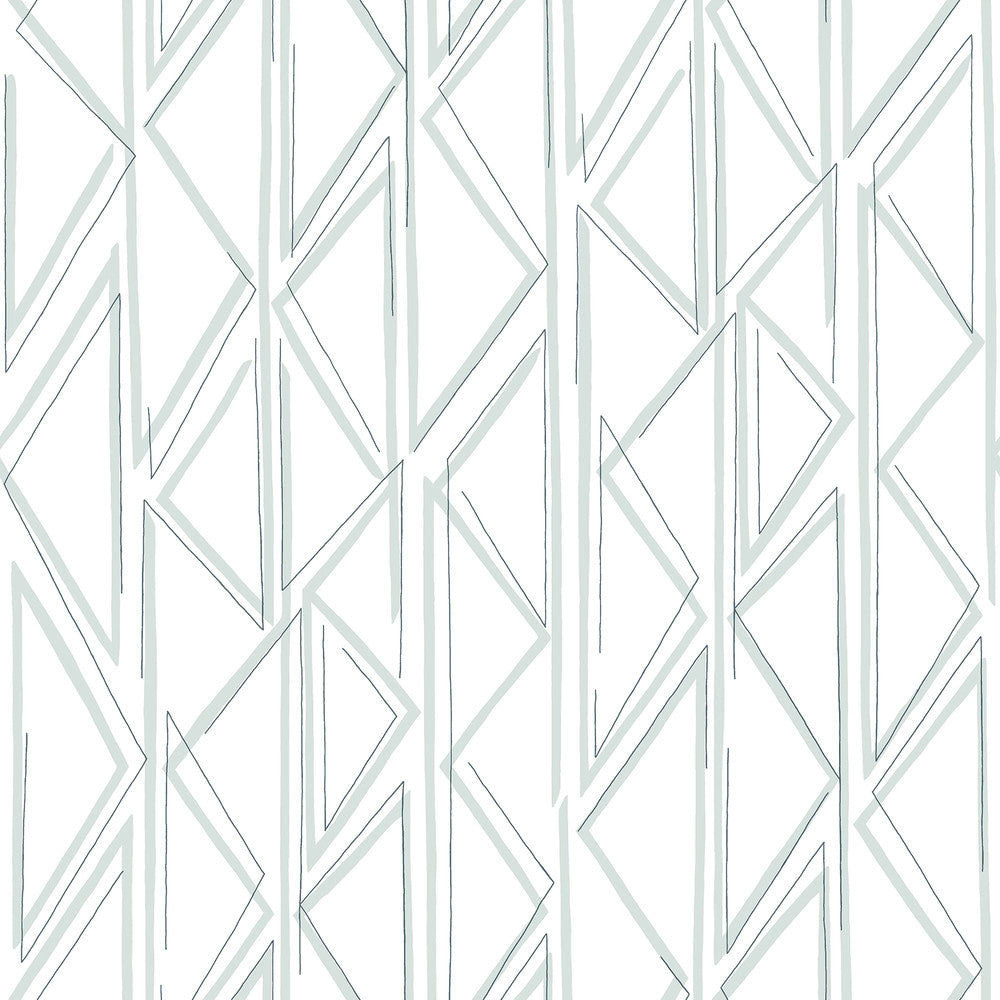 Sideways Sketch Blue Wallpaper by Magnolia Home Magnolia Home Covers about 34.2 square feet 20.5-in by 20-ft long roll Peel & Stick 20.5 - Fabric Carolina -