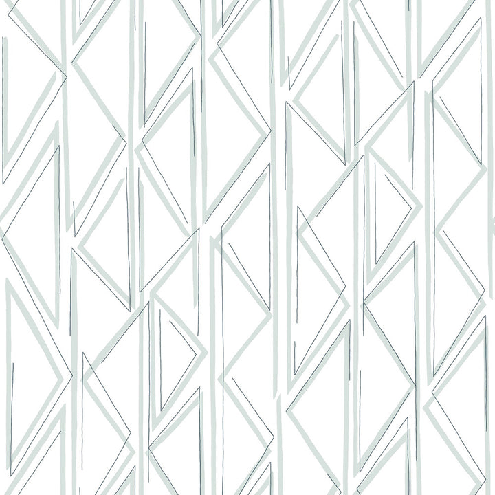 Sideways Sketch Blue Wallpaper by Magnolia Home Magnolia Home Covers about 34.2 square feet 20.5-in by 20-ft long roll Peel & Stick 20.5 - Fabric Carolina -