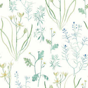 Alpine Botanical Blue Peel & Stick Wallpaper by York Wallcoverings