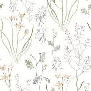 Alpine Botanical Lavender Peel & Stick Wallpaper by York Wallcoverings