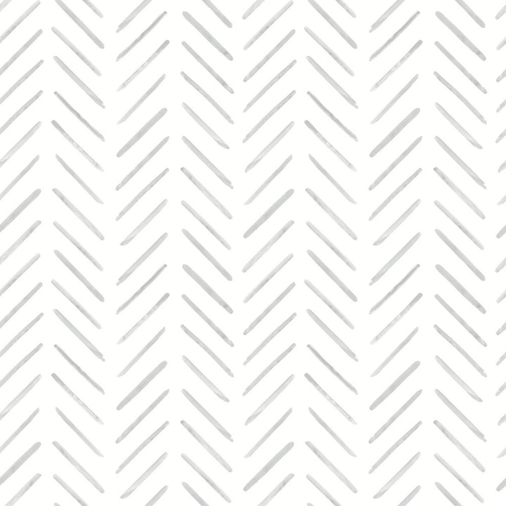 Painted Herringbone Fog Peel & Stick Wallpaper by York Wallcoverings Watercolor Botanicals Covers about 34.2 square feet 20.5-in by 20-ft long roll Peel & Stick 20.5 - Fabric Carolina -