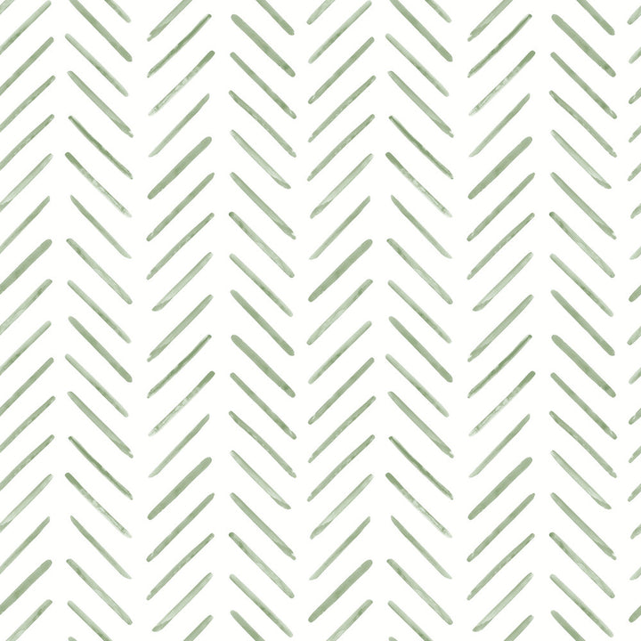 Painted Herringbone Fern Peel & Stick Wallpaper by York Wallcoverings Watercolor Botanicals Covers about 34.2 square feet 20.5-in by 20-ft long roll Peel & Stick 20.5 - Fabric Carolina -