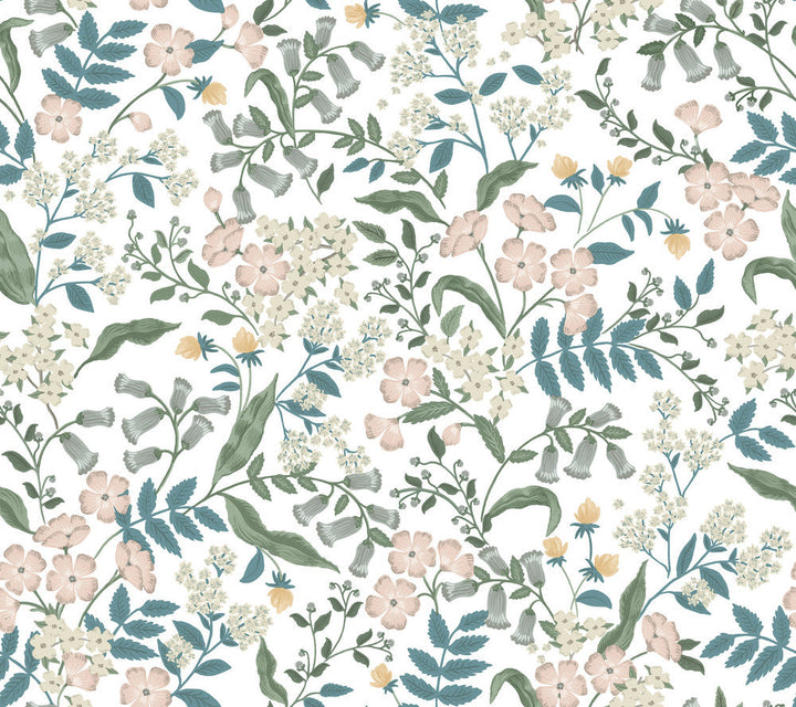 Sweetbrier Blush Peel & Stick Wallpaper by Rifle Paper Co. Designer P&S Rifle Paper 3 Covers about 45 square feet 27-in by 20-ft long roll Peel & Stick 24 - Swanky Fabrics -