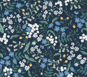 Sweetbrier Navy Peel & Stick Wallpaper by Rifle Paper Co.